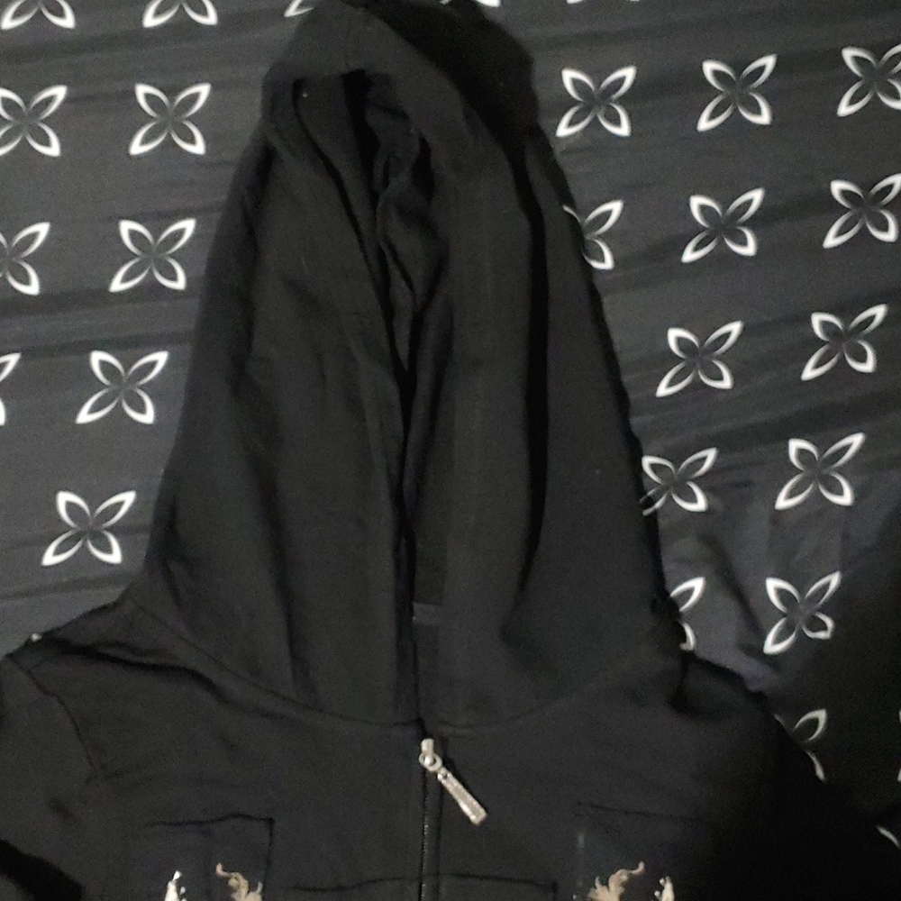 Women's hooded skull zip up